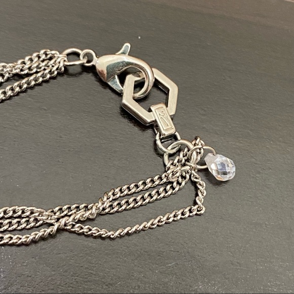 Vintage Vera Wang Simply Vera Rhinestones Silver-tone Fringe Chain Long Necklace - Picture 10 of 14